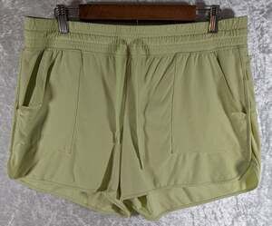 Athletic Works Womens Green Pull On Athletic Running Shorts Drawstring Large